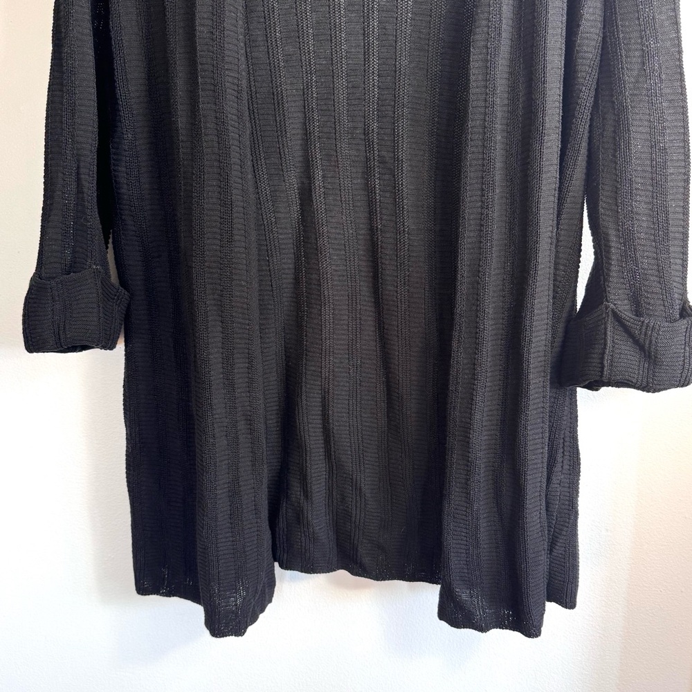 Eileen Fisher Organic Linen/Silk Oversized Lightweight Open Knit Cardigan Sz M - Picture 3 of 11